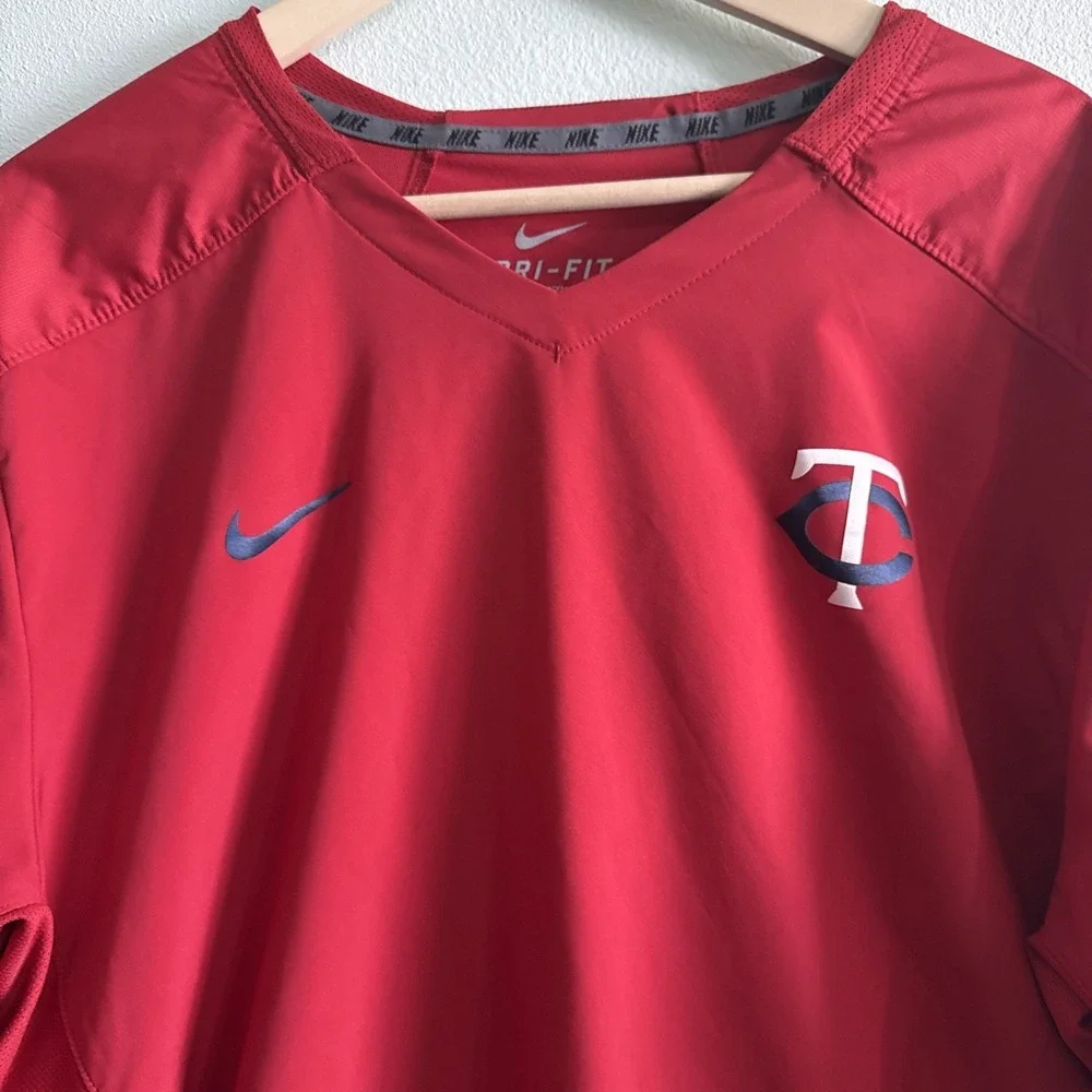 Nike Minnesota Twins Jacket Mens Large Red MLB Baseball Pullover Windbreaker